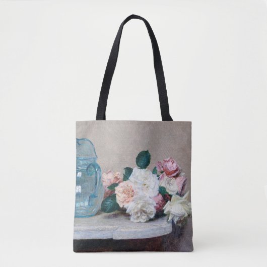 Roos en Glass Jug, Henri Fantin-Latour Tote Bag (Voorkant)