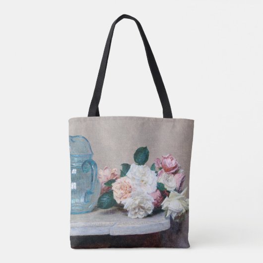 Roos en Glass Jug, Henri Fantin-Latour Tote Bag (Achterkant)