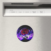 Roos en goden met violet vuur magneet (Insitu (Vaatwasser))