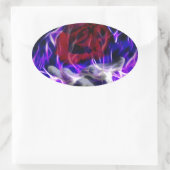 Roos en goden met violet vuur ovale sticker (Tas)