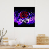 Roos en goden met violet vuur poster (Keuken)