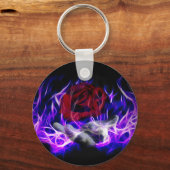 Roos en goden met violet vuur sleutelhanger (Voorkant)