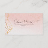 Roos- en Gold-minimalistische QR Code Professional Visitekaartje (Voorkant)