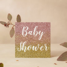 Roos en Gold Ombre Glitter Baby shower