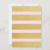 Roos en Goud Eerste Verjaardagsuitnodiging Kaart (Achterkant)