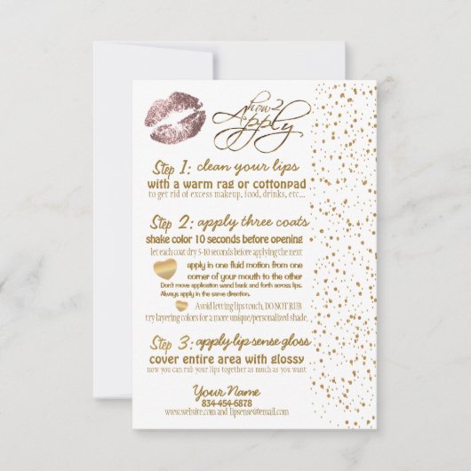 Roos en gouden Confetti Lip Instructies 3 (Voorkant)