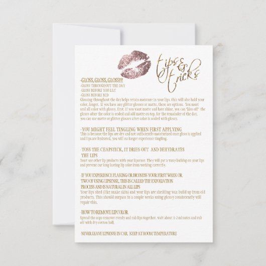 Roos en gouden Confetti Lip Instructies 3 (Achterkant)