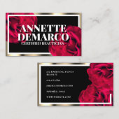 Roos en gouden lijst visitekaartje (Voorkant / Achterkant)