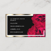 Roos en gouden lijst visitekaartje (Achterkant)