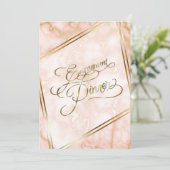 Roos en  gouden marmer kaart (Staand voorkant)