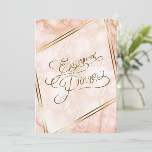 Roos en  gouden marmer kaart (Staand voorkant)