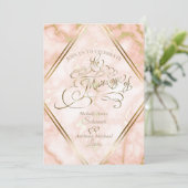 Roos en  gouden marmer kaart (Staand voorkant)