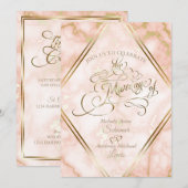 Roos en  gouden marmer kaart (Voorkant / Achterkant)