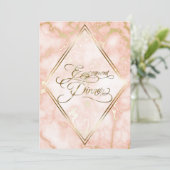 Roos en gouden marmer kaart (Staand voorkant)