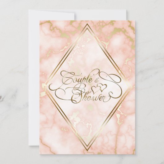 Roos en gouden marmer kaart (Voorkant)