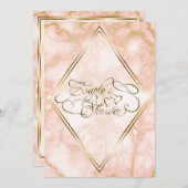 Roos en  gouden marmer kaart (Voorkant / Achterkant)