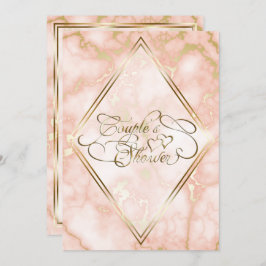 Roos en  gouden marmer kaart