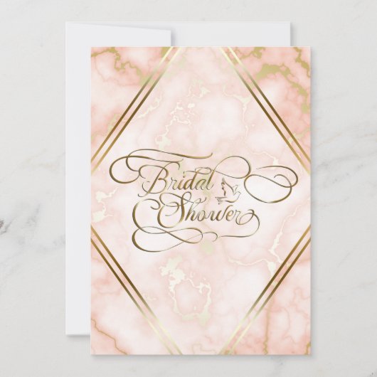 Roos en gouden marmer kaart (Voorkant)