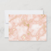 Roos en  gouden marmer RSVP kaartje (Achterkant)