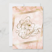 Roos en  gouden marmer save the date (Voorkant)