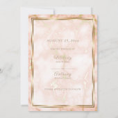 Roos en gouden marmer save the date (Achterkant)