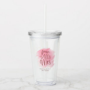 Roos en gouden mevrouw aan mevrouw Vrijgezellenfee Acryl Drinkbeker