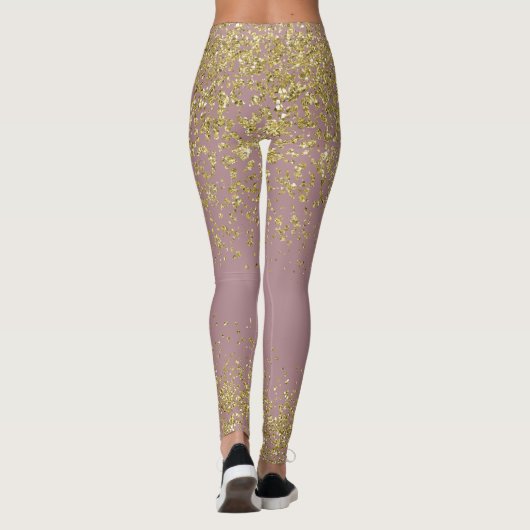 Roos- en goudhoudende Leggings (Achterkant)