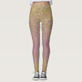 Roos- en goudhoudende Leggings (Voorkant)