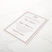 roos en goudkalligrafie folie uitnodiging (Gedraaid)