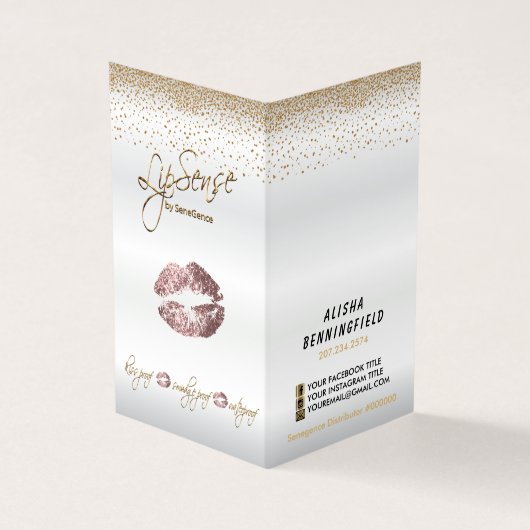 Roos en goudknobbels visitekaartje (Buitenkant)