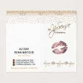 Roos en goudknobbels - Wit Visitekaartje (Buitenkant ongevouwen)