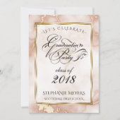 Roos en goudmarmer van de graduatiepartij kaart (Voorkant)