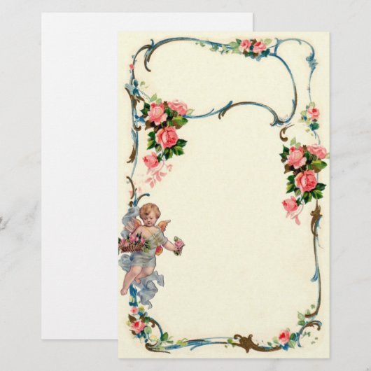   Roos en grensverval van Cherub Briefpapier (Voorkant / Achterkant)