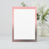 Roos en grijze rand Blanco uitnodiging Sjabloon (Staand voorkant)