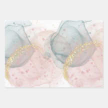 Roos- en groeninpakpapierbladen