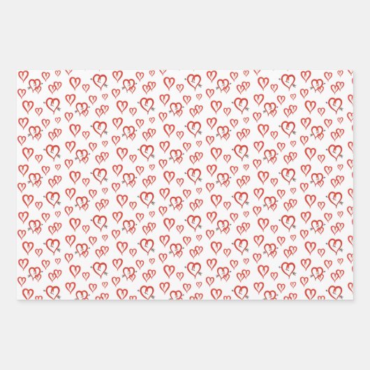 Roos en hart gepatterd inpakpapier vel (Voorkant 2)