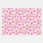 Roos en hart gepatterd inpakpapier vel (Voorkant)