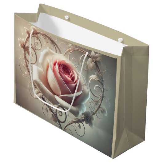 Roos en Hart Groot Cadeauzakje (Voorkant Gekanteld)