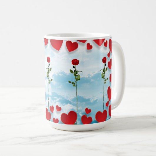 Roos en hart mok Valentijn (Voorkant rechts)