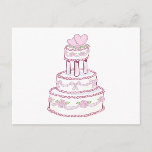 Roos- en heartbruiloft briefkaart (Voorkant)