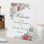 Roos en Holly Floral 70th Birthday Welcome Reclamebord Met Voetstuk (Insitu)