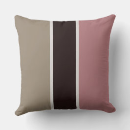 Roos- en houtstrepen kussen