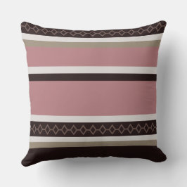 Roos- en houtstrepen kussen