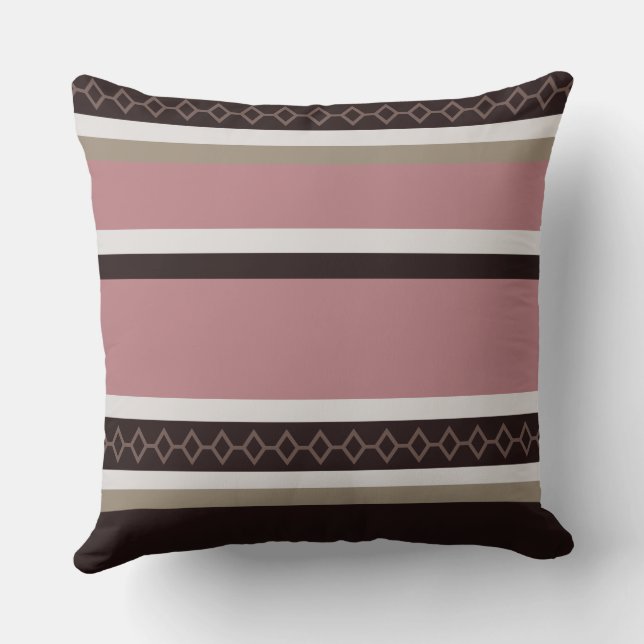 Roos- en houtstrepen kussen (Achterkant)