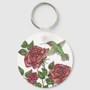 Roos en Hummingbir Sleutelhanger