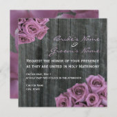Roos en huwelijksuitnodiging kaart (Voorkant / Achterkant)
