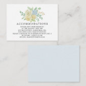 Roos en Hydrangea Bloemen Bruiloft Accommodatie Informatiekaartje (Voorkant / Achterkant)