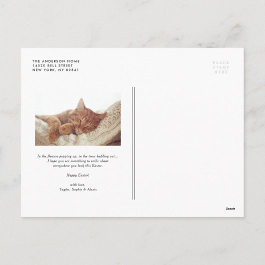  Roos en Hydrangea Foto Happy Easter Feestdagenkaart (Achterkant)