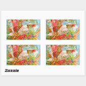  Roos en Kaketoe Rechthoekige Sticker (Vel)