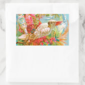  Roos en Kaketoe Rechthoekige Sticker (Tas)